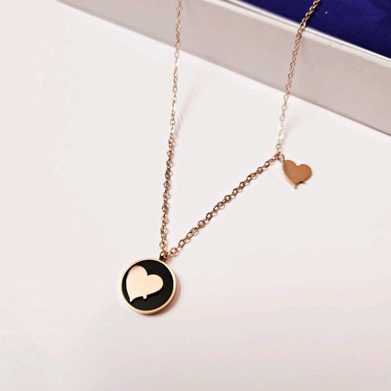 Heart on Black MOP Neckchain